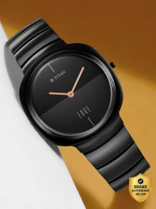 Titan Edge Squircle Black Dial Black Ceramic Strap Unisex Analog Watch – For Men & Women NT1841NC01,87062BM01W,1841NC01,NU1841NC01